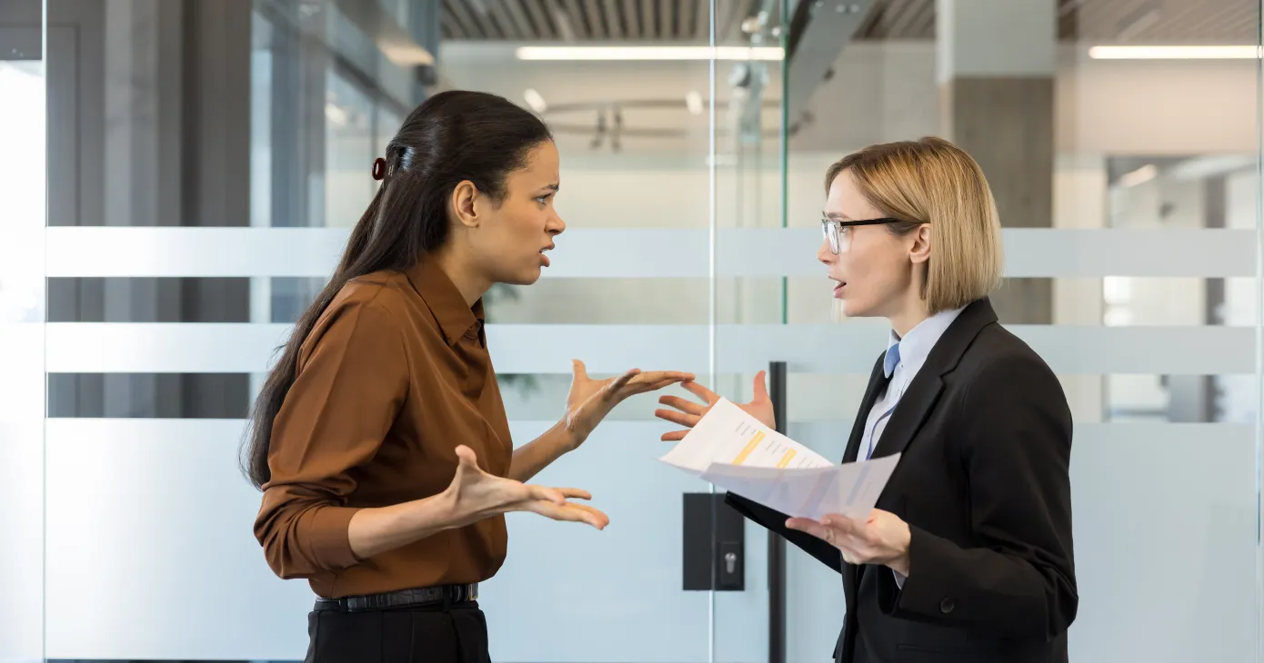difficult conversation between two colleagues