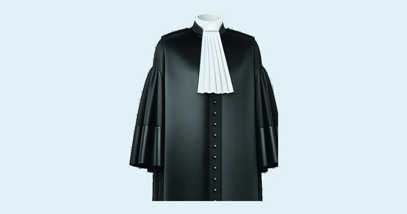 Illustration d'une toge d'avocat avec son jabot